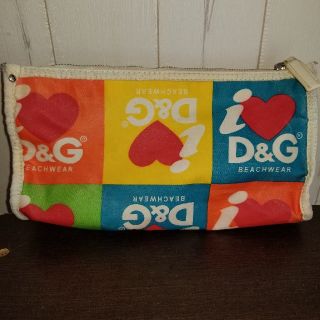 ディーアンドジー(D&G)のD&Gビッグサイズポーチ　ドルチェ&ガッバーナビーチウェア　ドルガバ　カラフル(ポーチ)