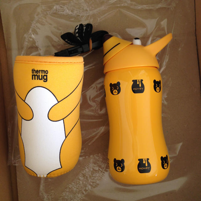 thermo mug(サーモマグ)のthermo mug(サーモマグ) アニマルボトル  新品未使用 ケースあり キッズ/ベビー/マタニティの授乳/お食事用品(水筒)の商品写真