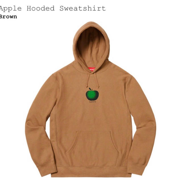 Supreme Apple Hooded Sweatshirt 19ss 茶Mメンズ