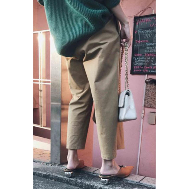 パンツAMERI FLARE RUFFLE CHINO PANTS