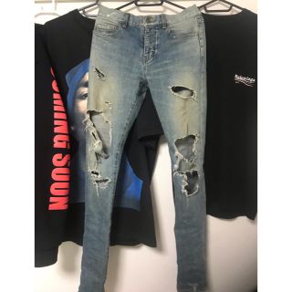 サンローラン(Saint Laurent)のサンローラン デストロイデニム 15aw(デニム/ジーンズ)