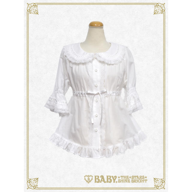 BABY,THE STARS SHINE BRIGHT(ベイビーザスターズシャインブライト)の週末セール♡BABY cheerful cherryブラウス ホワイト 新品 レディースのトップス(シャツ/ブラウス(半袖/袖なし))の商品写真