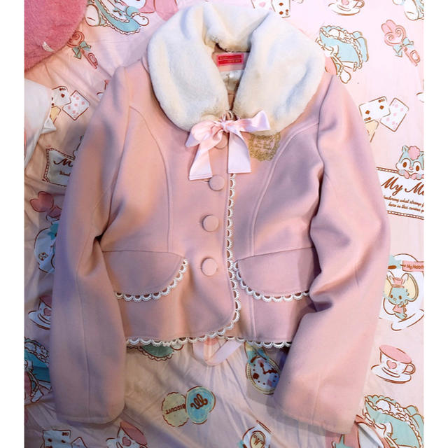 BABY ファー襟ショートコート ピンク 美品♡