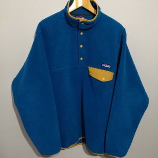 パタゴニア(patagonia)の美品 メンズS パタゴニア シンチラフリース スナップT ブルー 青色 水色(ブルゾン)