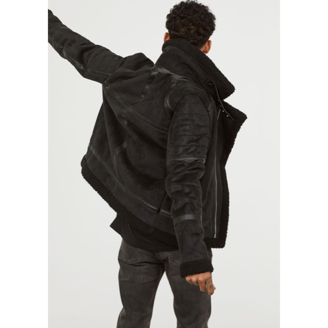 H&M(エイチアンドエム)の新品Ｈ＆ＭバイカーズＭＩＸフライトボアジャケットＸＳ メンズのジャケット/アウター(フライトジャケット)の商品写真