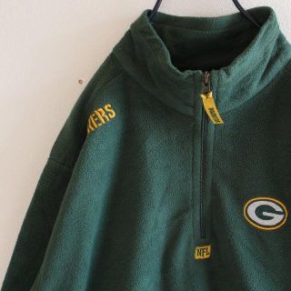 リーボック(Reebok)のUS NFL ハーフジップ ビッグ刺繍 グリーンベイ フリース M(スウェット)