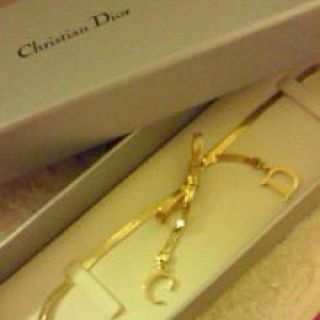 Christian Dior - CD ゴールドリボンチョーカーネックレスの通販 by