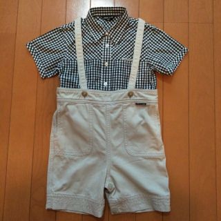 コムサイズム(COMME CA ISM)のCOMME CA ISM　半袖シャツ、サロペット　上下セット　サイズ95〜100(Tシャツ/カットソー)