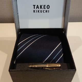 タケオキクチ(TAKEO KIKUCHI)の【Alice様専用】タケオキクチ ネクタイ ネイビー タイピン 金(ネクタイ)