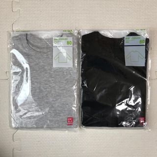 ユニクロ(UNIQLO)の【未使用】ユニクロ 長袖 クルーネックT 2枚セット(シャツ/カットソー)