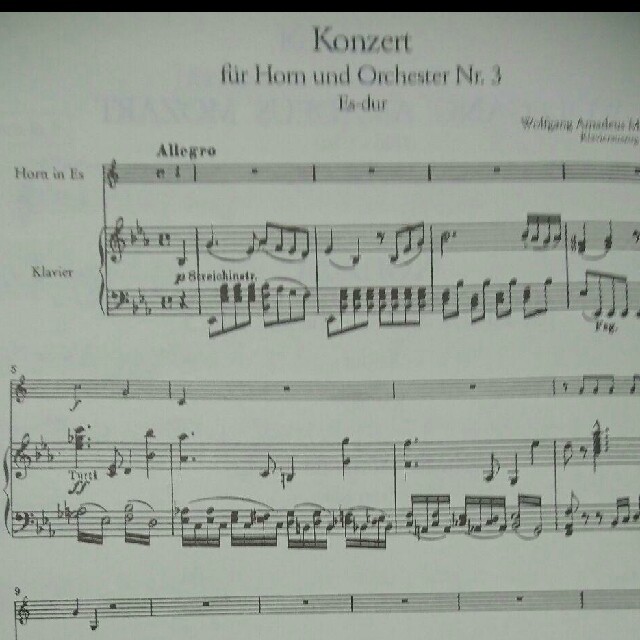 モーツァルト ホルン協奏曲第3番 変ホ長調 KV447 楽器のスコア/楽譜(クラシック)の商品写真