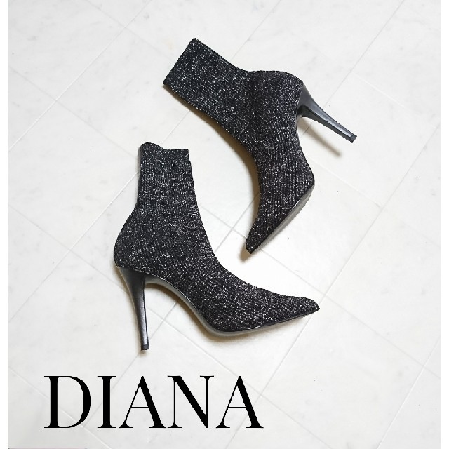 DIANA ソックスブーツ ラメ入り ZARA eimy