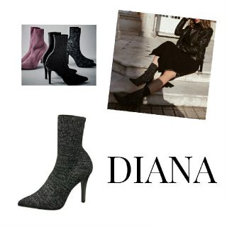 ダイアナ(DIANA)のDIANA ソックスブーツ ラメ入り ZARA eimy (ブーツ)