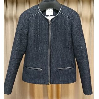 ランバンオンブルー(LANVIN en Bleu)のLANVIN ノーカラージャケット ブラック(ノーカラージャケット)