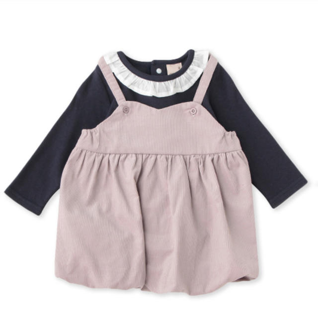 petit main(プティマイン)の新品 petit main コーデュロイバルーンワンピース 80 キッズ/ベビー/マタニティのベビー服(~85cm)(ワンピース)の商品写真