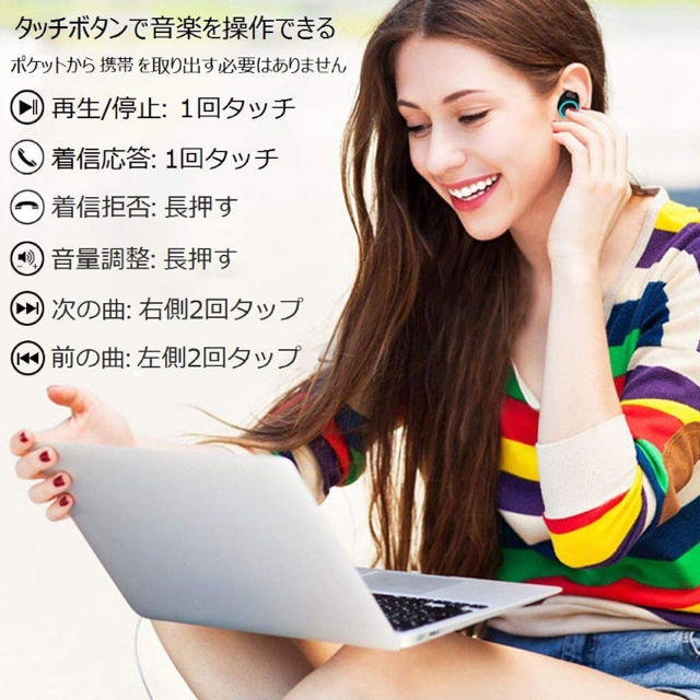 ⭐︎【人気商品・新品】Bluetoothイヤホン 防水 高音質 両耳通話  スマホ/家電/カメラのオーディオ機器(ヘッドフォン/イヤフォン)の商品写真