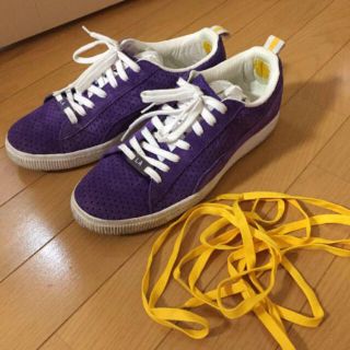 プーマ(PUMA)のsneaker PUMA CLYDE × UNDFTD purple 古着(スニーカー)