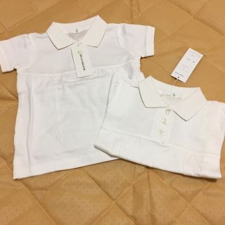 ベルメゾン(ベルメゾン)の新品未使用 白ポロシャツ 100 ベルメゾン  半袖 2枚セット(Tシャツ/カットソー)