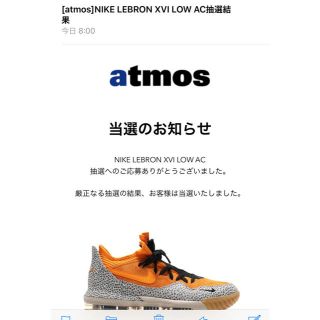 ナイキ(NIKE)の【27.5cm】NIKE LEBRON 16 Low atmos(スニーカー)