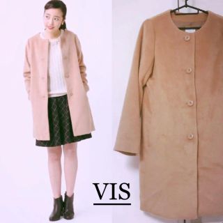 ヴィス(ViS)のノーカラー コート vis(ロングコート)