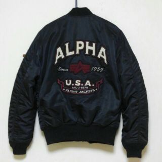 アルファインダストリーズ(ALPHA INDUSTRIES)の【なお様専用】アルファ MA-1 TIGHT【ブラック★バックロゴ刺繍★XL】(フライトジャケット)