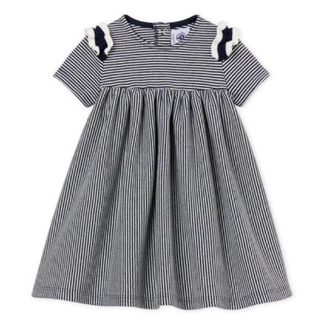 PETIT BATEAU(プチバトー)のHAL0333様専用♡36m プチバトー コットンピケミラレワンピース キッズ/ベビー/マタニティのキッズ服女の子用(90cm~)(ワンピース)の商品写真