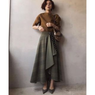 アメリヴィンテージ(Ameri VINTAGE)のameri vintage  RAFFLE FLARE CHECK SKIRT(ロングスカート)