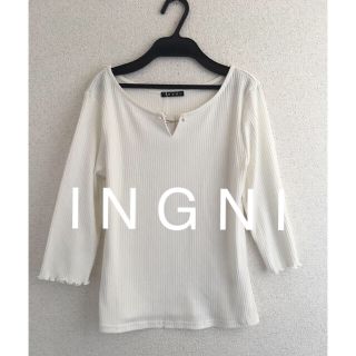 イング(INGNI)の新品★ I N G N Iイング★パールピン付／7分袖トップス(カットソー(長袖/七分))