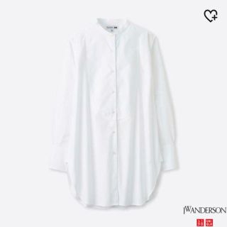 ユニクロ(UNIQLO)の新品!UNIQLO and JW Anderson♡タキシードロングシャツ 白(シャツ/ブラウス(長袖/七分))