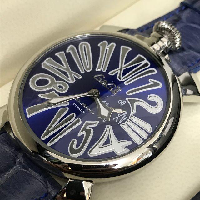 GaGa MILANO(ガガミラノ)のガガミラノ　腕時計　マヌアーレ　QZ　青文字盤 メンズの時計(腕時計(アナログ))の商品写真