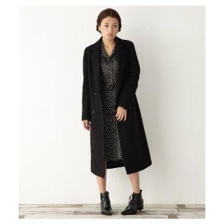 マウジー(moussy)のmoussy ダブルフェイス ウールロングチェスターコート ブラック(チェスターコート)