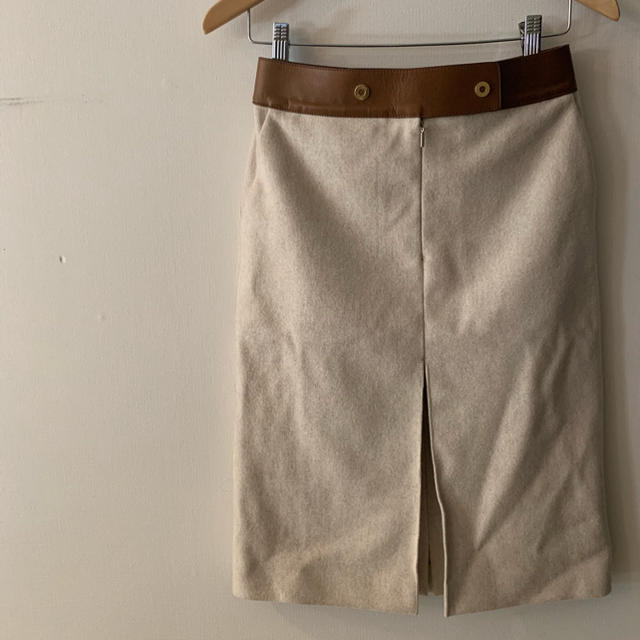 Gucci(グッチ)のGUCCI レザー カシミア スカート レディースのスカート(ひざ丈スカート)の商品写真