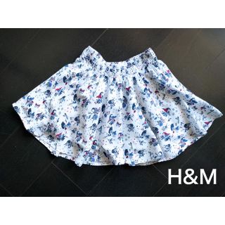 エイチアンドエム(H&M)のH&M サーキュラースカート 110cm 小鳥蝶々柄(スカート)