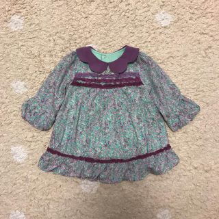 アナスイミニ(ANNA SUI mini)のアナスイミニ スカラップ 襟付き ワンピース チュニック  70(ワンピース)