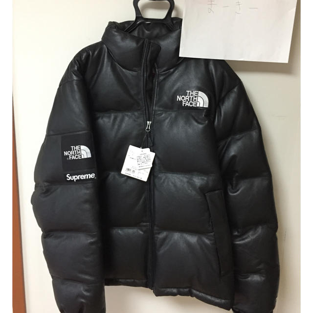 Supreme - supreme tnf  leather nuptse jacket Sサイズ