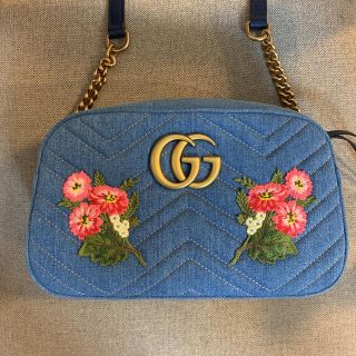 グッチ(Gucci)のGUCCI デニム ショルダーバッグ 日本限定 GGマーモント(ショルダーバッグ)