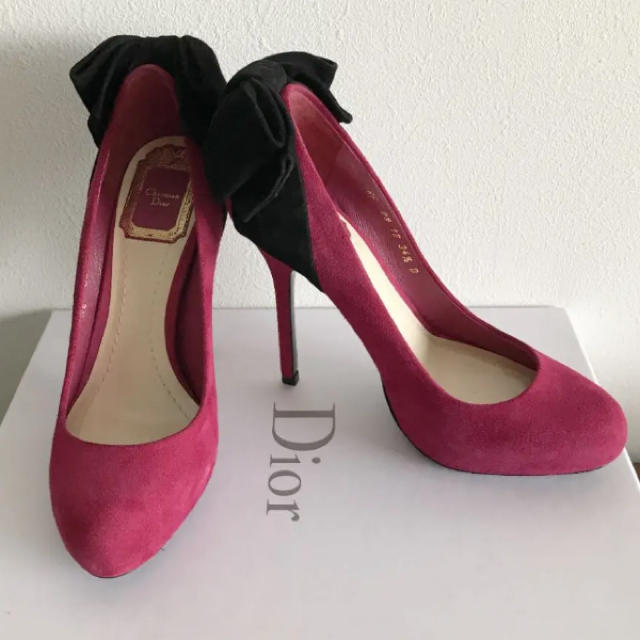 【国際ブランド】 Dior Christian - スエードリボンパンプス Dior ハイヒール+パンプス
