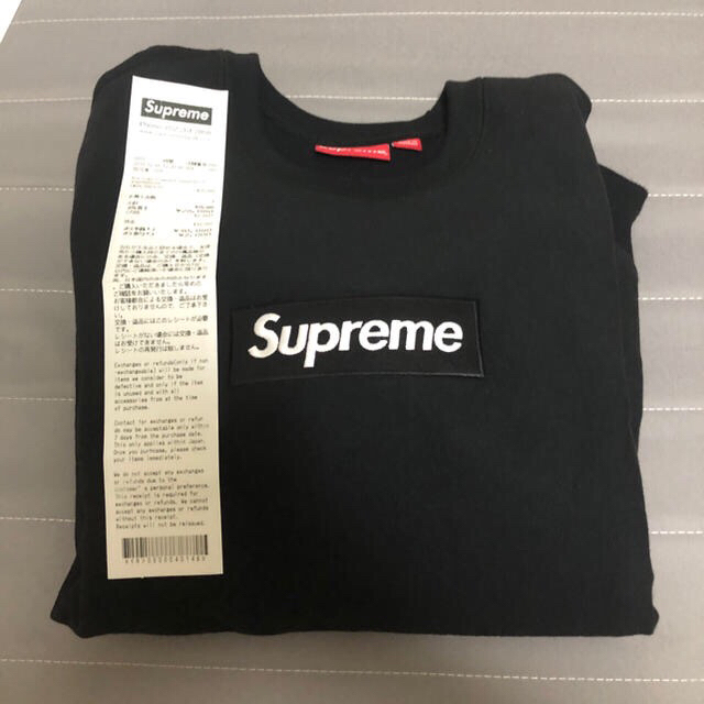 18aw supreme box logo crewneck black Mスウェット