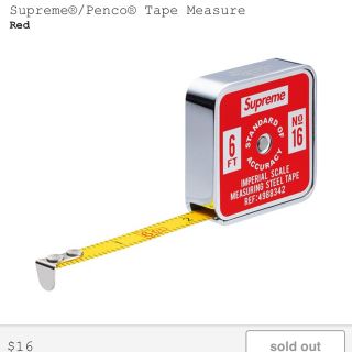 シュプリーム(Supreme)のsupreme 19ss tape measure メジャー RED 赤(その他)