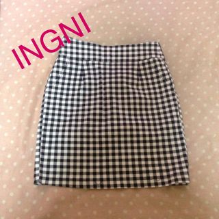 イング(INGNI)の【美品】ギンガムチェックスカート(ひざ丈スカート)