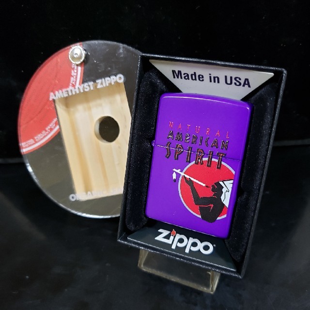 新品♥16K’ZIPPO♥アメスピ アメジスト♥ディスプレイケース付き♥送料無料