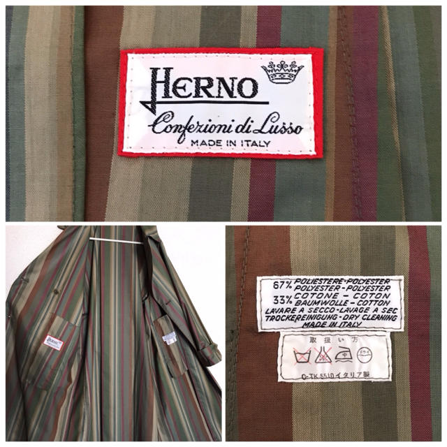 HERNO(ヘルノ)の極美品 HERNO ヘルノ トレンチコート ストライプ柄 レディースのジャケット/アウター(トレンチコート)の商品写真