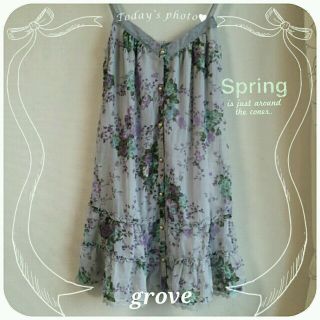 グローブ(grove)のgrove♡花柄フリルワンピース(ミニワンピース)