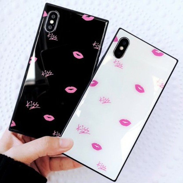 ♡かわいい♡キスマーク💋iPhoneケース　強化ガラスの通販 by すなふきん's shop｜ラクマ