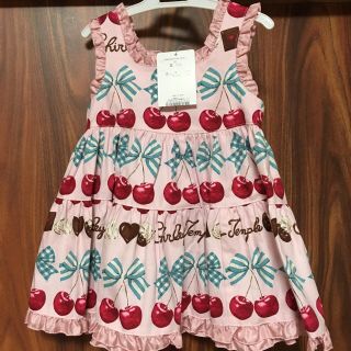 シャーリーテンプル(Shirley Temple)の新品未使用 シャーリーテンプル チェリーチョコ ジャンスカ 90 ピンク(ワンピース)