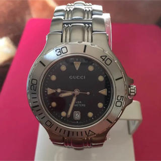 グッチ(Gucci)のグッチ 9750M ダイバー ウォッチ 黒文字盤 クオーツ メンズ腕時計(腕時計(アナログ))