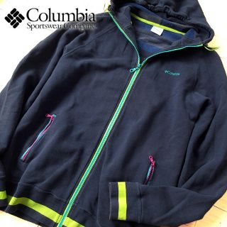 コロンビア(Columbia)の美品 Lサイズ コロンビア メンズ パーカージャケット ネイビー(パーカー)