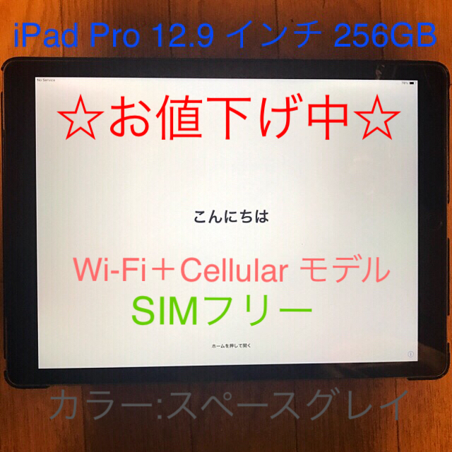 タブレットiPad Pro 12.9 256GB（第一世代）Space Gray 美品☆