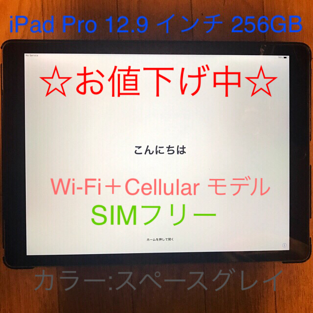 低価格で大人気の 12.9 Pro iPad - iPad 256GB(第一世代)Space 美品