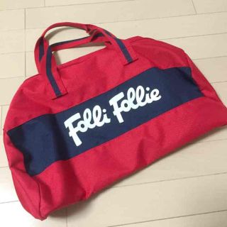 フォリフォリ(Folli Follie)の♪ありんこ様♪フォリフォリ♪ボストンバッグ♪レッド✖️ネイビー♪(ボストンバッグ)